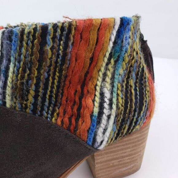 Toms Leila Womens Size 7.5 Brown Suede Yarn 2.5" Heel Ankle Botties Shoes 740706 - Picture 9 of 13